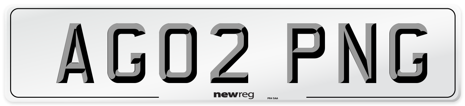 AG02 PNG Number Plate from New Reg